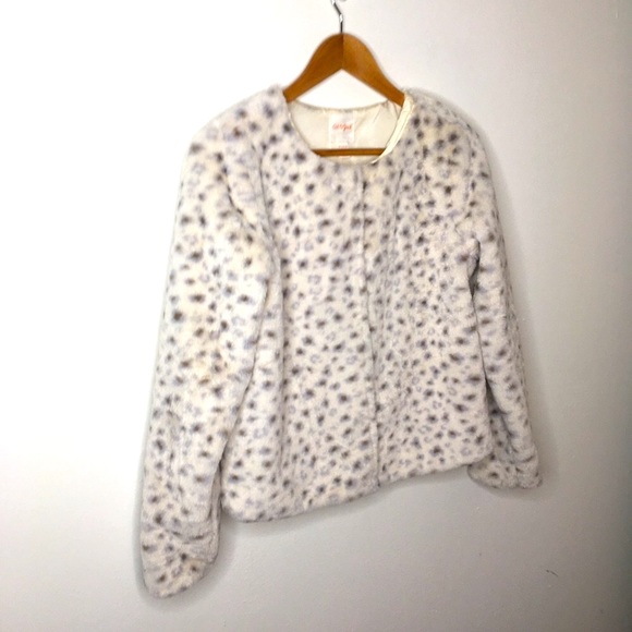 Cat & Jack White & Brown Leopard Coat XL 14/16 - Picture 5 of 9